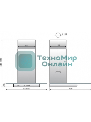 Вытяжка каминная Elikor Кристалл 50Н-430-К3Д серебристый, 50 см, 430 куб. м/ч, 54 дБ