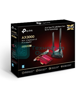 Адаптер TP-Link Wi-Fi 11AX 3000Mbps dual-band PCI-E adapter, two external Antennas
