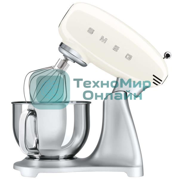 Миксеры SMEG SMF02CREU Планетарный миксер, материал корпуса: литой алюминий, материал шестеренок: закаленная сталь, материал чаши: полированная нержавеющая сталь, кремовый