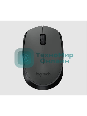 Мышь беспроводная Logitech M170 черный/темно-серый, 1000 dpi, радиоканал, USB, кнопки - 3
