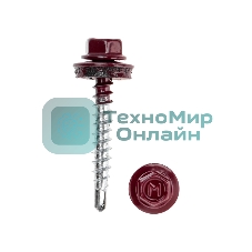 Саморез кровельный Kranz 4,8х35, окрашенный RAL 3005, короб (250 шт/уп)