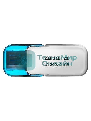 Флешка USB ADATA UV240 (AUV240-64G-RWH), 64Gb, USB 2.0, R/W 15/5, белый/синий