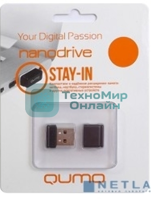 Флешка USB 2.0 QUMO 32Gb, NANO QM32GUD-NANO-W белый