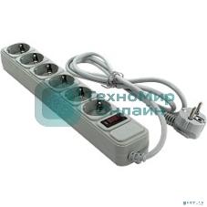 Сетевой фильтр ExeGate EX119388RUS SP-6-1.8G (6 розеток, 1.8 м, евровилка, серый)