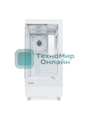 Компьютерный корпус HSPD F510, Panoramic Mid Tower, белый, TG, 0.5 SPCC, 3x120мм ARGB ATX, mATX, mITX 180/280/160мм 1x2.5