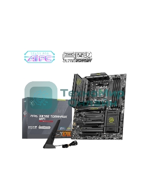 Материнская плата MSI MAG X870E TOMAHAWK WIFI, AM5, AMD X870, 4xDDR5, 4xSATA, 4xM.2, 1xPCI-E 5.0 x16, 1xPCI-E 4.0 x4, 1xPCI-E 3.0 x1, 1xHDMI, 2xUSB Type-C, 1x5Gb LAN, 2xUSB-A 3.2 Gen 2, 3xUSB-A 3.2 Gen 1, 4xUSB-A 2.0, 7.1, Wi-Fi 7, ATX