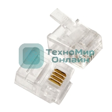 Вилка телефонная MP-6p4c/5, контакты 3m