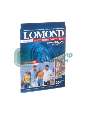 Фотобумага Lomond 1103101 A4/260г/м2/20л./белый высокоглянцевое для струйной печати