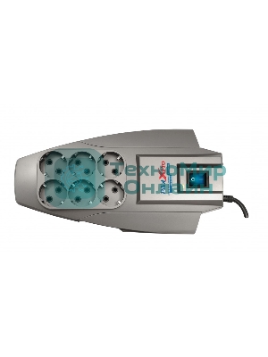 Сетевой фильтр Pilot X-Pro 3 м, 6 розеток, серый, коробка