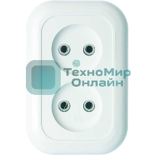 Розетка Кунцево-Электро 2-м СП Валентина 10А IP20 РС10-393 белый