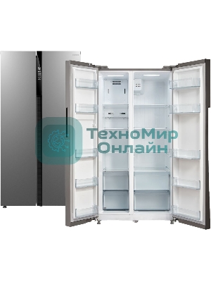 Холодильник Бирюса SBS 587 I нержавеющая сталь мат. двухкамерный Side-by-Side 347/201 л морозилка сбоку