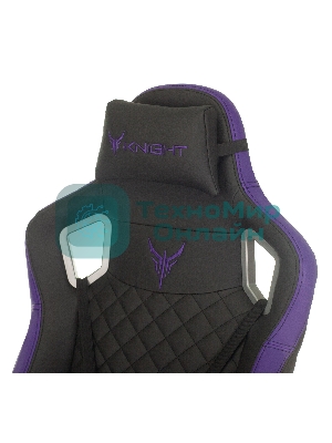 Кресло Knight OUTRIDER черный/фиолетовый, экокожа, 120 кг, механизм качания
