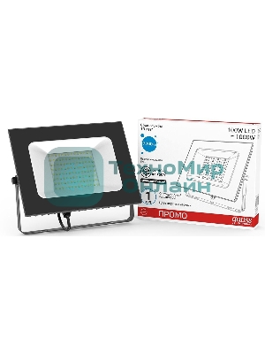 Прожектор светодиодный Gauss Elementary 100Вт 6600лм IP65 6500К черный ПРОМО