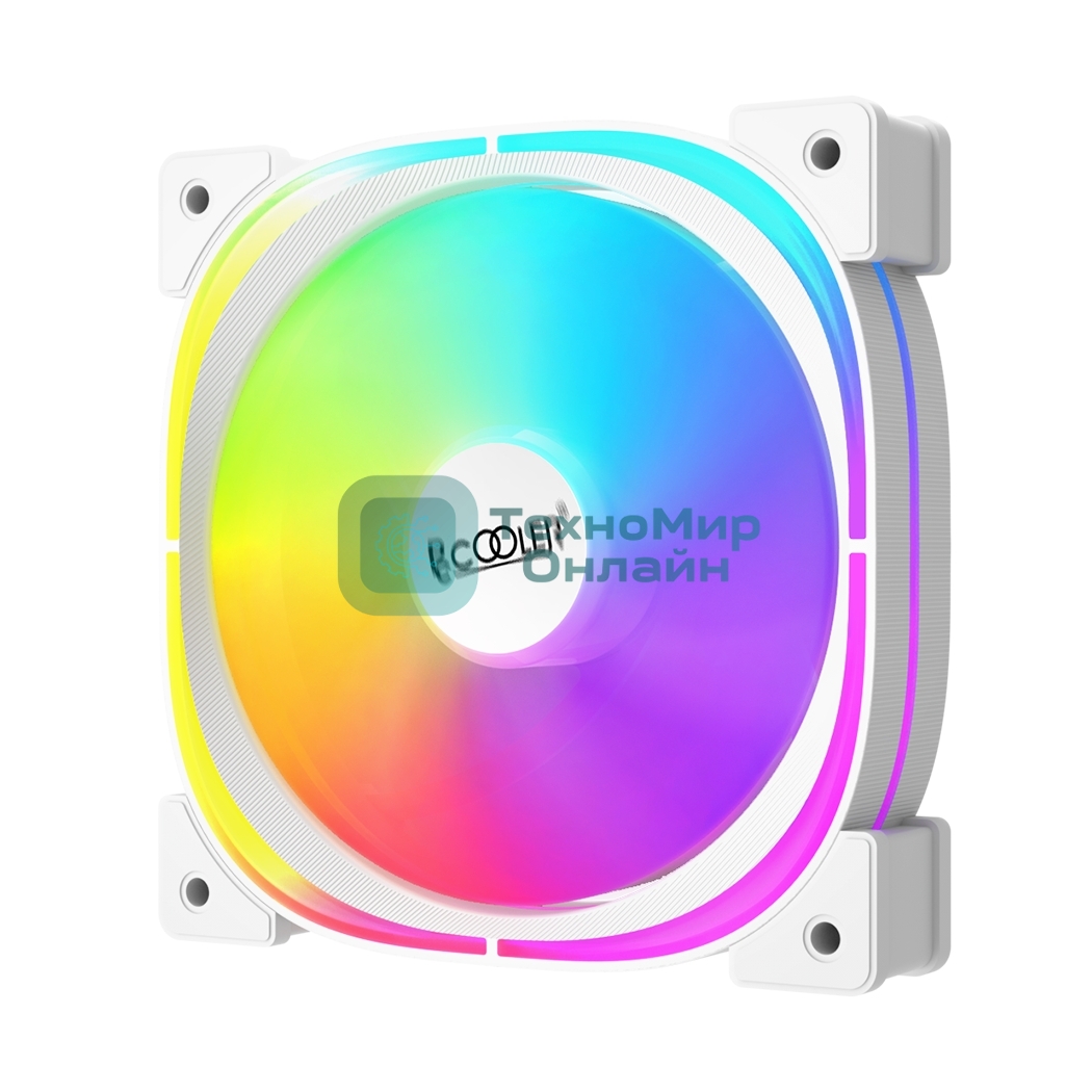 Вентилятор для корпуса PCCooler EF120 ARGb белый, 120 мм, 1500 об/мин, 25.7 дБ, 4 pin