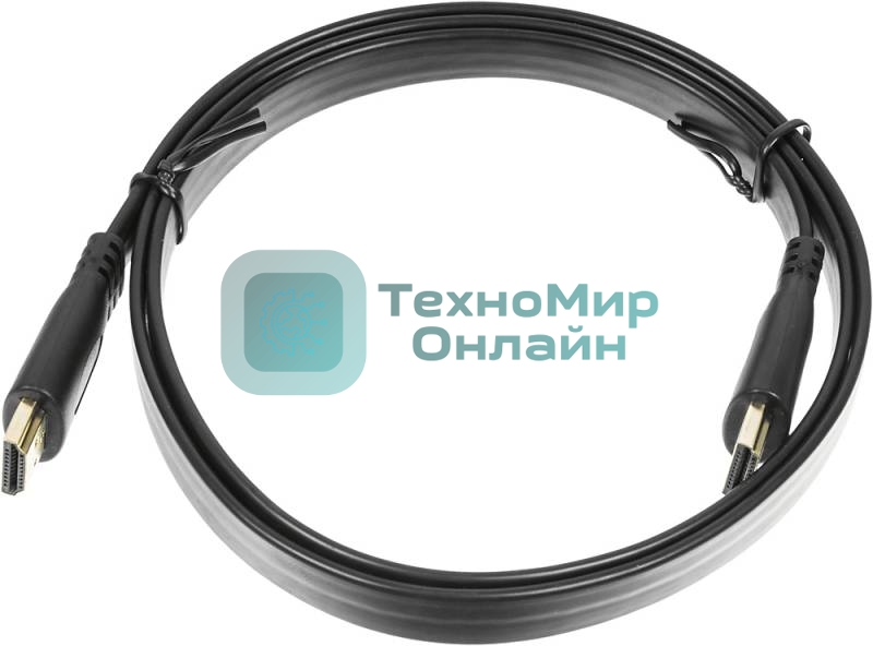 Кабель аудио-видео Buro Flat HDMI (m)/HDMI (m) 1м. черный