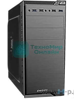 Компьютерный корпус Minitower ExeGate EX272749RUS QA-412U Black, mATX, (без БП), 2хUSB+2хUSB 3.0, Audio