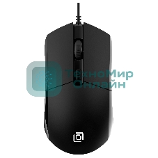 Мышь проводная Oklick 207M черный, 2400 dpi, USB, кнопки - 4