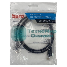 Патч-корд Buro UTP 4 пары cat.5e CCA molded 1м черный RJ-45 (m)-RJ-45 (m)