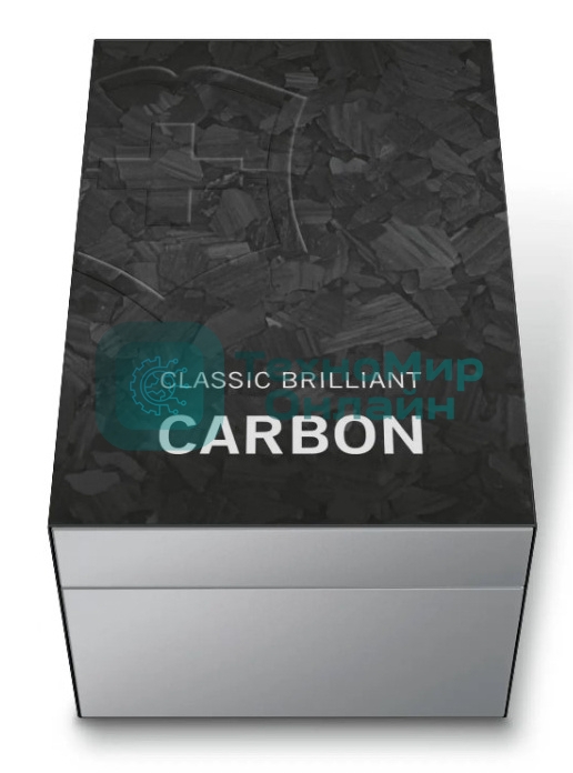 Нож перочинный Victorinox Classic Brilliant Carbon (0.6221.90) 58мм 5 функций черный/серебристый подар.коробка