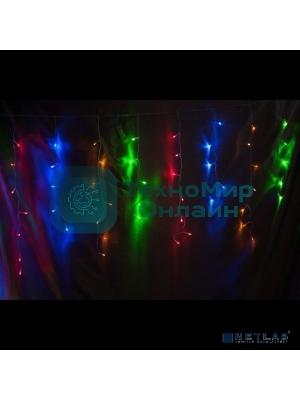 Гирлянда Neon-night Айсикл (бахрома) светодиодный, 1,8 х 0,5 м, прозрачный провод, 230 В, диоды RGB