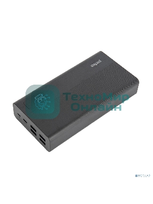 Портативный аккумулятор Perfeo Powerbank MOUNTAINS 30000 mAh/LED дисплей/PD + QC 3.0/Type-C/4 USB/Выход: 3A, max 22.5W/черный (PF_D0161)