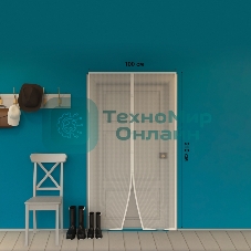 Дверная антимоскитная сетка 210х100см, с магнитами по всей длине, белая ЧЕТЫРЕ СЕЗОНА