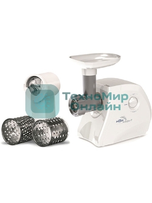 Мясорубка электрическая Ротор Альфа ЭМШ 35/250-4 белый, 1500 Вт, 0.6 кг/мин, защита от перегрузки, насадки - 4