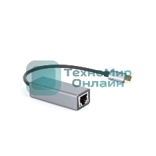 Кабель-переходник USB 3.1 Type-C -->RJ-45 1000Mbps Ethernet, Aluminum Shell, 0.15м VCOM DU320M