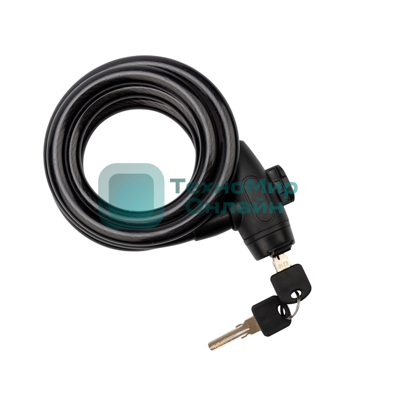 Тросовый замок взломостойкий для велосипедов и колясок с ключом Четыре сезона 150 см черный 79-0316