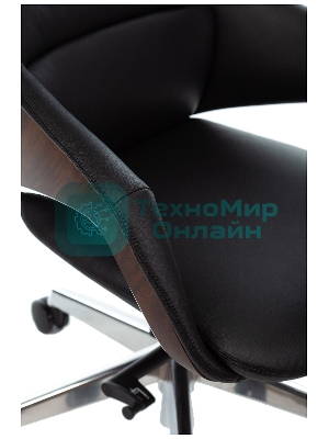 Кресло руководителя Бюрократ DAO-2 черный кожа с подголов. крестовина алюминий