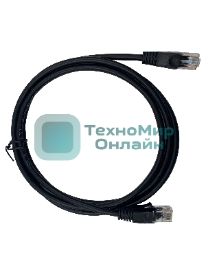 Патч-корд Buro UTP 4 пары cat5E CCA molded 1.5м черный RJ-45 (m)-RJ-45 (m)