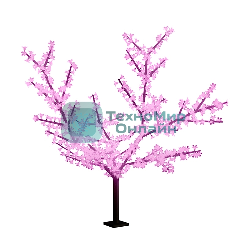 Светодиодное дерево Neon-night Сакура, высота 2,4м, диаметр кроны 2,0м, розовые светодиоды, IP65, понижающий трансформатор в комплекте