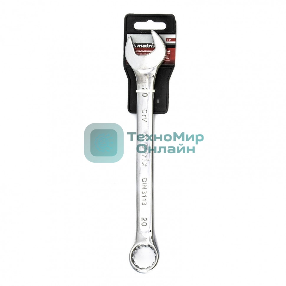 Ключ Matrix комбинированный, 20 мм, CrV, полированный хром