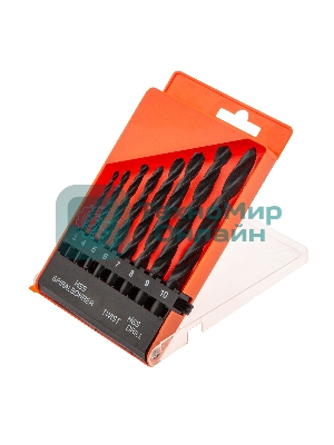 Набор сверл по металлу Sparta,3-10 мм, HSS,8 шт.цилиндрический хвостовик