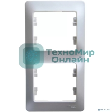 Рамка 2-м Glossa верт. алюм. SchE GSL000306