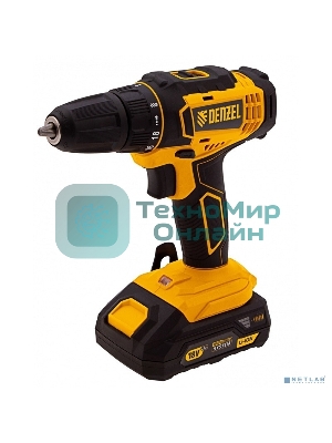 Дрель-шуруповерт Denzel CDL-18-02BM, 18 В, 2 Ач, 30 Нм, щеточный
