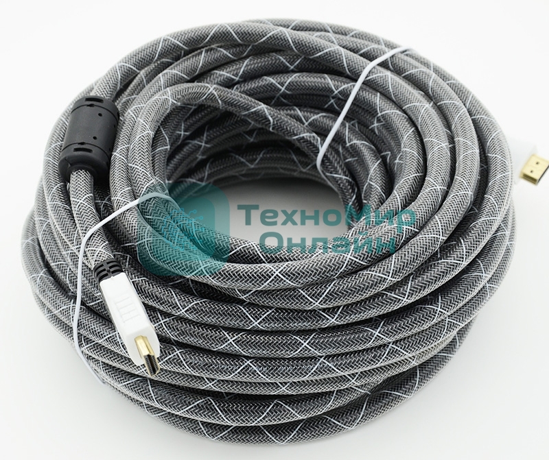 Кабель HDMI Ver.1.4 черный jack HDMI19 (m)/HDMI19 (m) 20м феррит.кольца позолоченные контакты