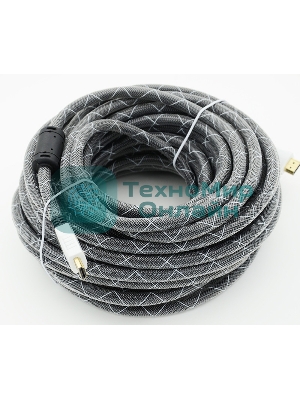 Кабель HDMI Ver.1.4 черный jack HDMI19 (m)/HDMI19 (m) 20м феррит.кольца позолоченные контакты