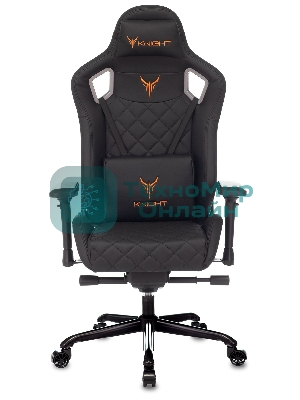 Кресло игровое Knight TITAN черный ромбик эко.кожа с подголов. крестовина металл