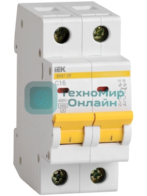 Выключатель автоматический модульный 2п B 32А 4.5кА ВА47-29 IEK MVA20-2-032-B