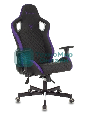 Кресло Knight OUTRIDER черный/фиолетовый, экокожа, 120 кг, механизм качания