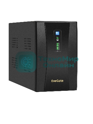 Источник бесперебойного питания ExeGate EX292613RUS SpecialPro UNB-2200.LED.AVR.2SH.RJ.USB 2200VA/1300W,LED, AVR,2*Schuko, RJ45/11, USB, металлический корпус, черный