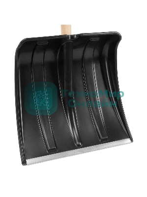 Лопата для уборки снега Сибртех пластиковая, 380х360х1420 мм, деревянный черенок