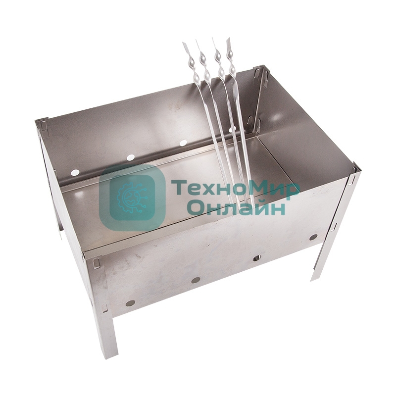 Мангал сборный со складным дном в пленке с шампурами Сокол