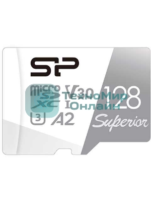 Флеш карта microSD 128Gb Silicon Power Superior Pro A2 microSDXC Class 10 UHS-I U3 Colorful 100/80 Mb/s (SD адаптер)