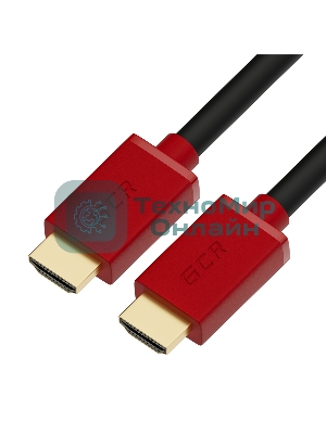 Кабель GCR 3.0m HDMI версия 2.0, HDR 4:2:2, Ultra HD, 4K 60 fps 60Hz/5K*30Hz, 3D, AUDIO, 18.0 Гбит/с, 28/28 AWG, OD7.3мм, тройной экран, черный, красные коннекторы, GCR-HM451-3.0m GCRКабель 3.0m HDMI версия 2.0, HDR 4:2:2, Ultra HD, 4K 60 fps 60Hz/5K*30Hz, 3D, AUDIO, 18.0 Гбит/с, 28/28 AWG, OD7.3мм, тройной экран, черный, красные коннекторы, GCR-HM451-3.0m
