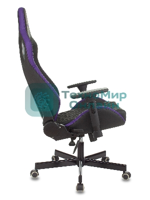 Кресло Knight OUTRIDER черный/фиолетовый, экокожа, 120 кг, механизм качания