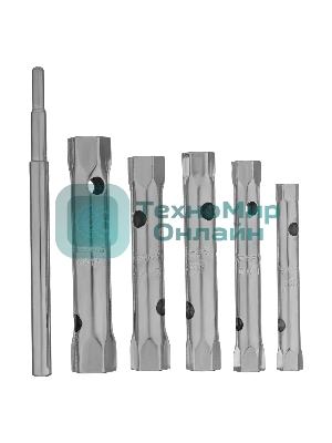 Набор ключей-трубок торцевых Sparta 8 х 17 мм, вороток, оцинкованные, 6 шт.