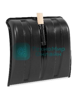 Лопата для уборки снега Сибртех пластиковая, 380х360х1420 мм, деревянный черенок