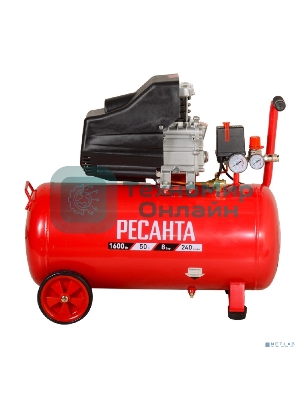 Компрессор поршневой Ресанта КП-50/240М масляный 240л/мин 50л 1600Вт красный/черный